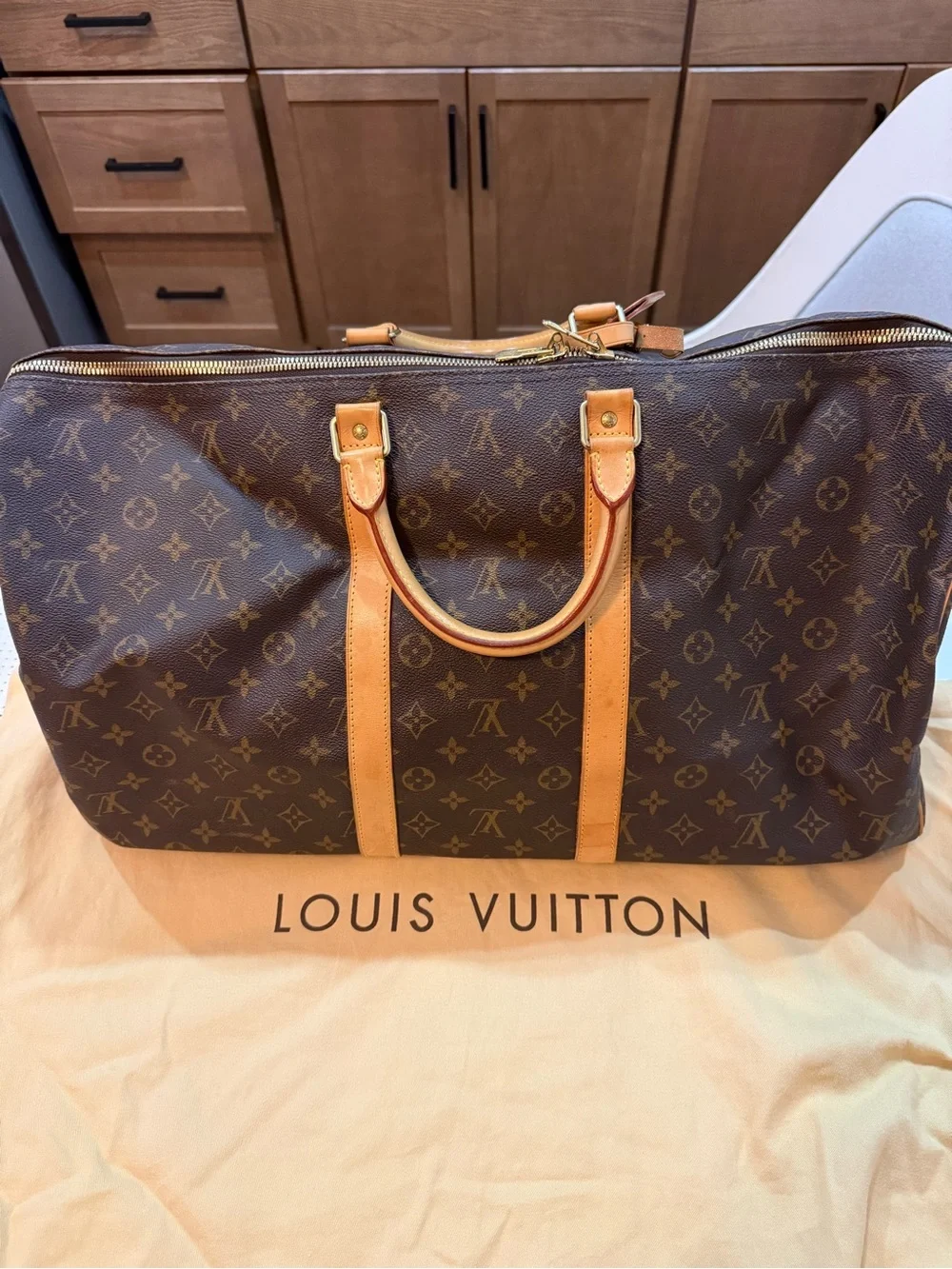 Louis Vuitton Monogram Keepall 55 Travel Duffle bag
